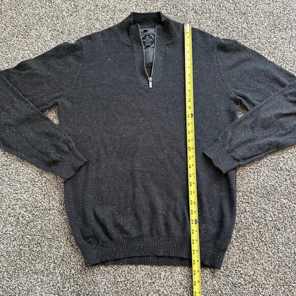 Point Zero charcoal gray knit quarter zip pullover size M Mens - Picture 7 of 8